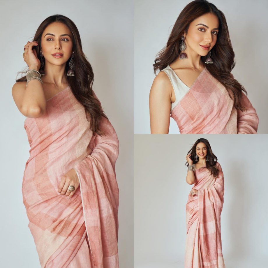 Rakul Preet Singh Radiates Timeless Grace In Simple Cotton Saree With Oxidised Jhumka 892079