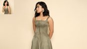 Rashmika Mandanna Setting Fashion Goals High In An Olive-Grey Corset Dress 890962
