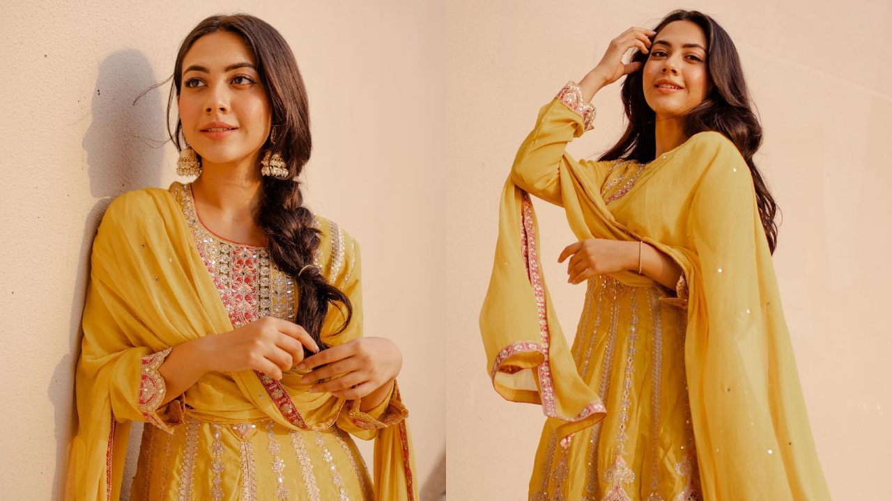 Reem Shaikh's Charismatic Charm In A Chic Yellow And Brown Salwar Suit, See Pics! 890435