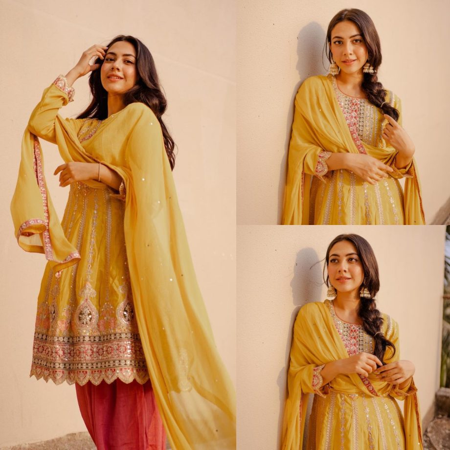 Reem Shaikh's Charismatic Charm In A Chic Yellow And Brown Salwar Suit, See Pics! 890434