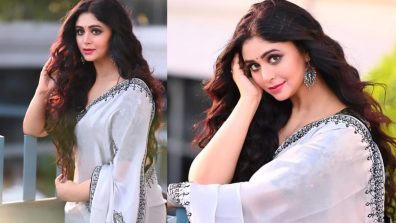 Ritabhari Chakraborty Flaunts Monochrome Magic In An Ethnic White And Black Embroidered Saree