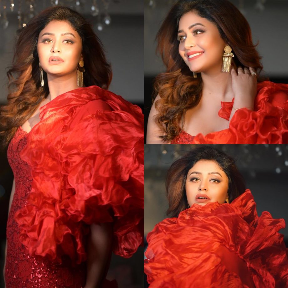 Ritabhari Chakraborty Looks Red Hot In Bodycon Ruffle Dress With Smokey Eyes 892065