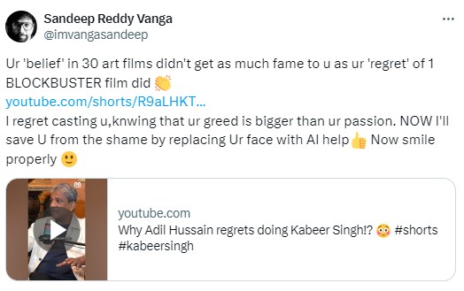 Sandeep Vanga & Adil Hussain's fight intensifies: After Sandeep's remarks on replacing Adil with 'AI' in 'Kabir Singh', the latter responds 891862