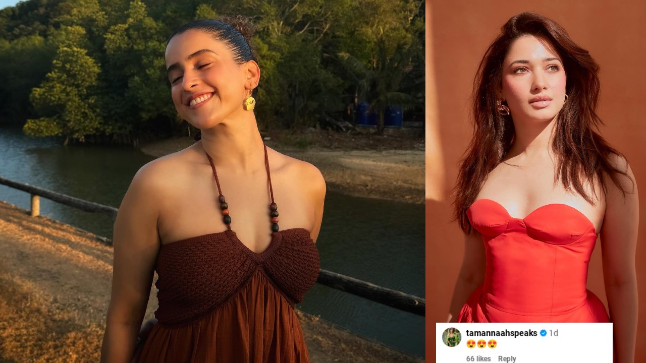 Sanya Malhotra's Mesmerizing Sunkissed Moments In A Sultry Strappy Brown Halter-Neck Dress, Tamannaah Bhatia Loved It! 891495