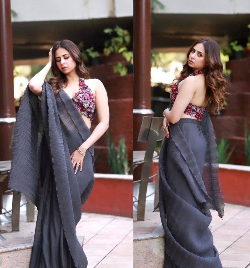 Sargun Mehta Radiates Classic Charm In A Black Saree With Floral Blouse, Check Now! 889687
