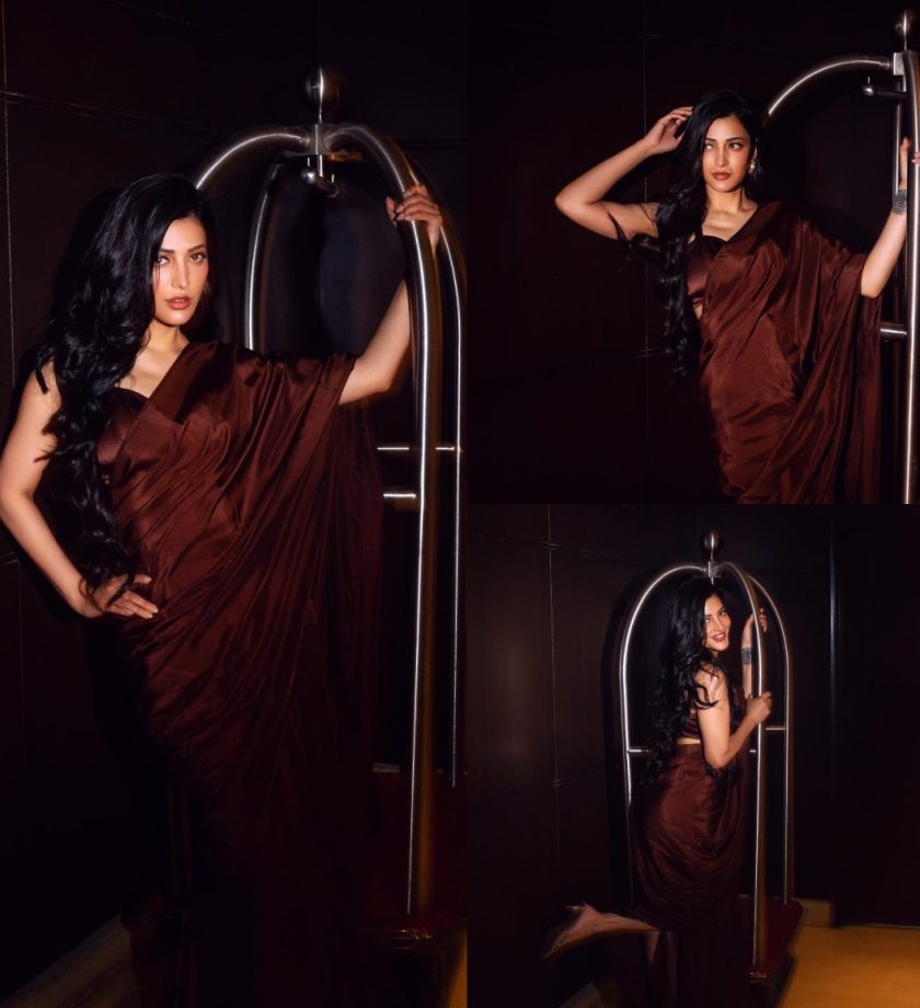 Shruti Hassan's Grace Steals The Spotlight In A Gorgeous Brown Silk Saree, See Pics! 890556