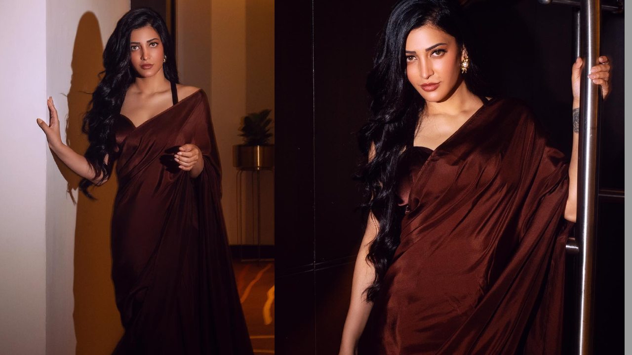 Shruti Hassan's Grace Steals The Spotlight In A Gorgeous Brown Silk Saree, See Pics! 890557