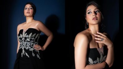 Sizzling Sensation: Subhashree Ganguly’s Show-Stopping Look In A Black And Silver Thigh-High Slit Gown