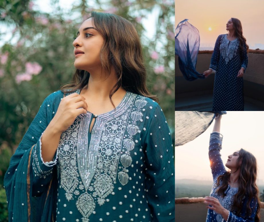Sonakshi Sinha Elevates Style Quotient in a Teal Blue Kurta Set, See Pics! 892330