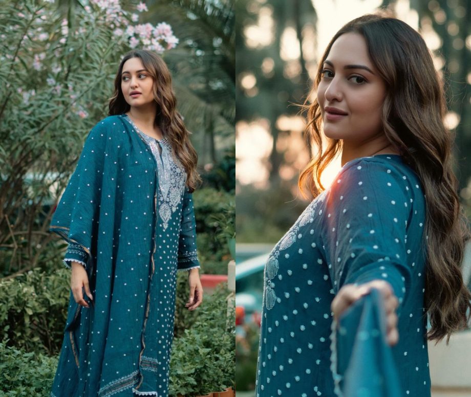 Sonakshi Sinha Elevates Style Quotient in a Teal Blue Kurta Set, See Pics! 892332