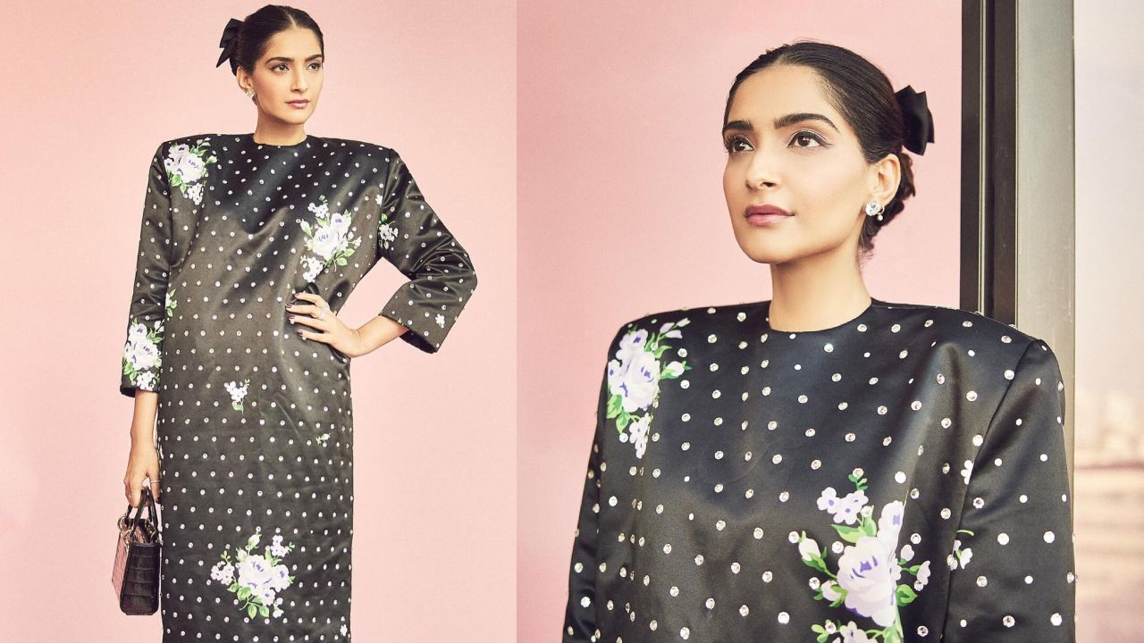 Sonam Kapoor's Iconic Look In A Striking Monochrome Floral Dress, See Photos! 889972