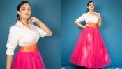 Sreemukhi Flaunts Her Western Style In A White Shirt And Pink Skirt, See Photos!