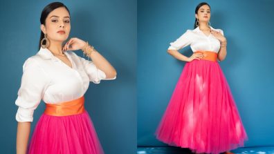 Sreemukhi Flaunts Her Western Style In A White Shirt And Pink Skirt, See Photos!