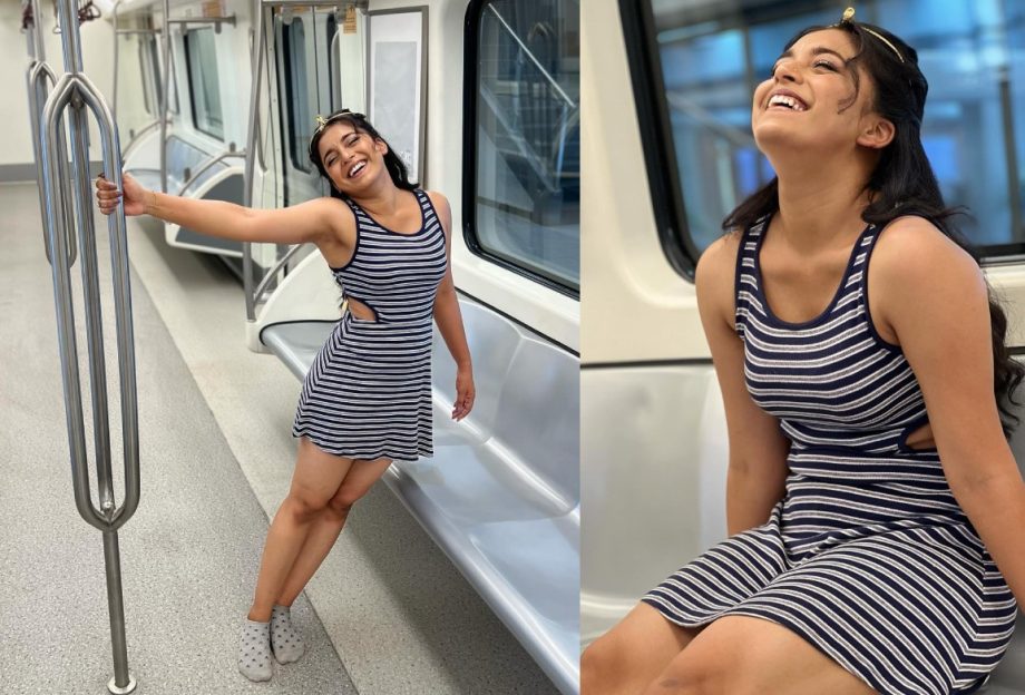 Sumbul Touqeer Embrace Naagin Charm In A Blue And White Cut-Out Dress, See Pics! 890312