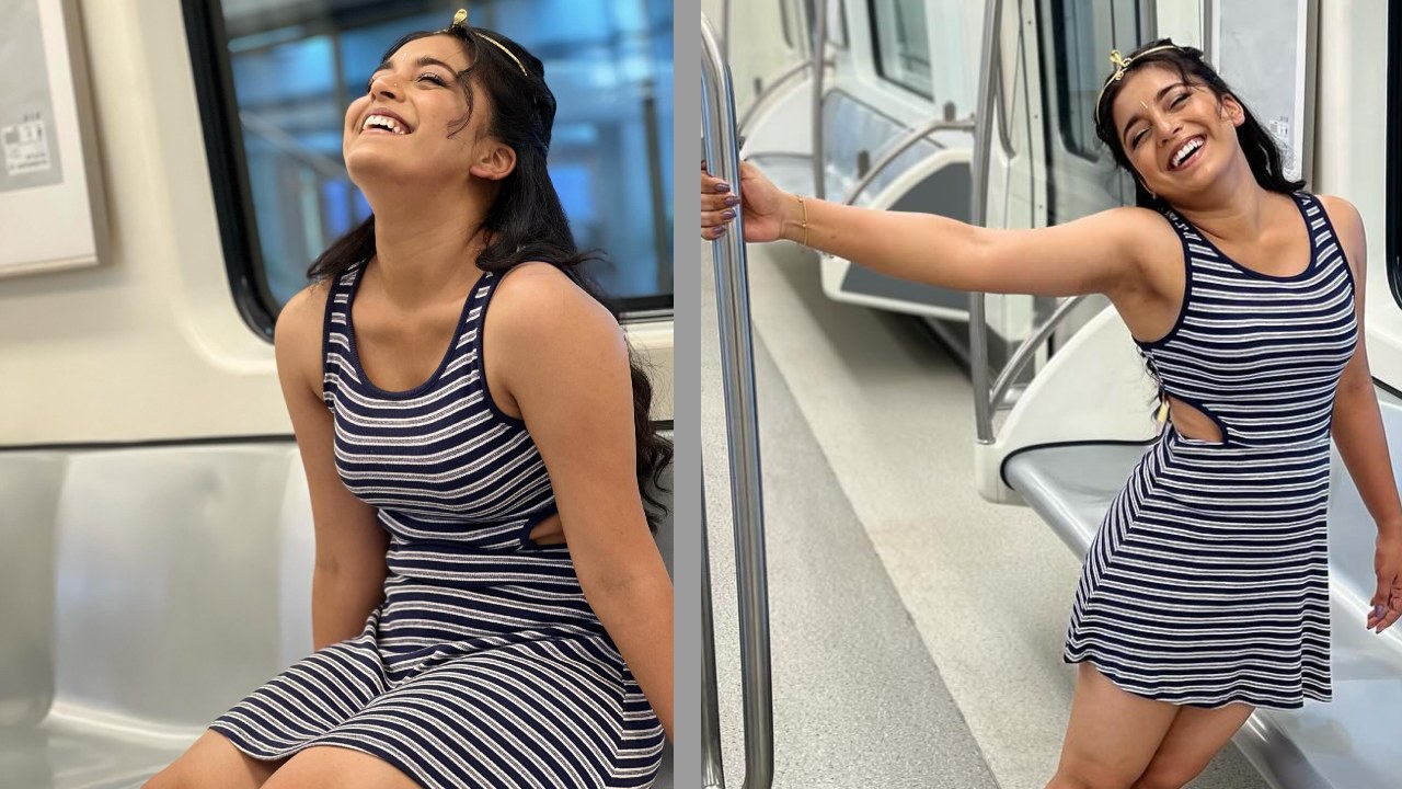 Sumbul Touqeer Embrace Naagin Charm In A Blue And White Cut-Out Dress, See Pics! 890310