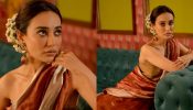 Surbhi Jyoti Goes Bold Styling A Classic Silk Saree With Strapless Blouse & Gajra