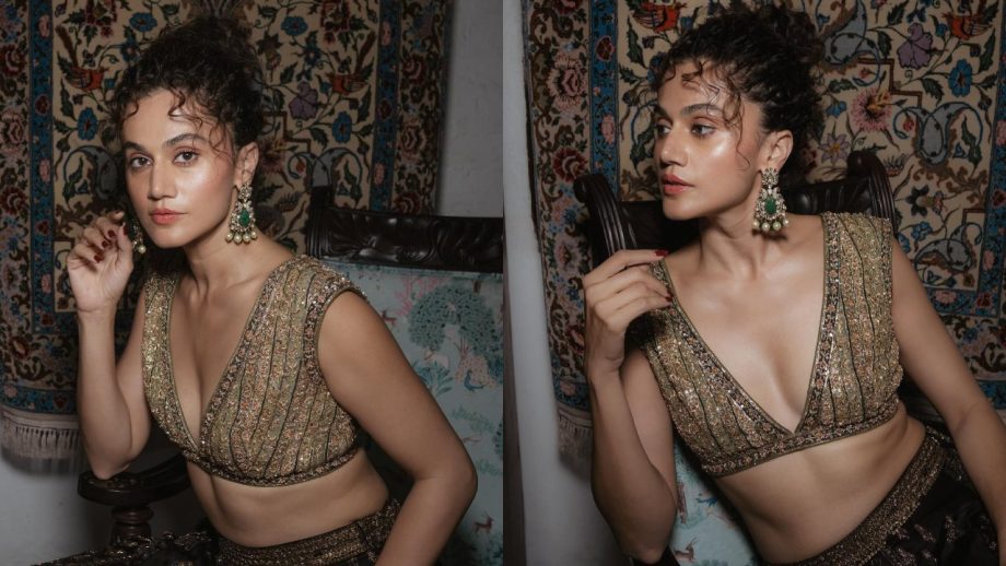 Taapsee Pannu Redefines Traditional Elegance In A Black And Gold Lehenga Set, See Pics! 890420