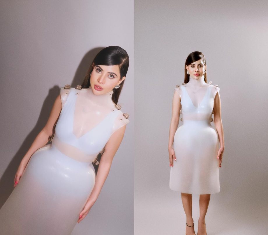 Urfi Javed Looks Like a Barbie Girl in a White Silicone Dress, Orry Can't Stop Laughing 891243