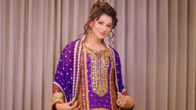 Urvashi Rautela Flaunts Her Flawless Style in a Regal Purple Heavy Work Kurta Set