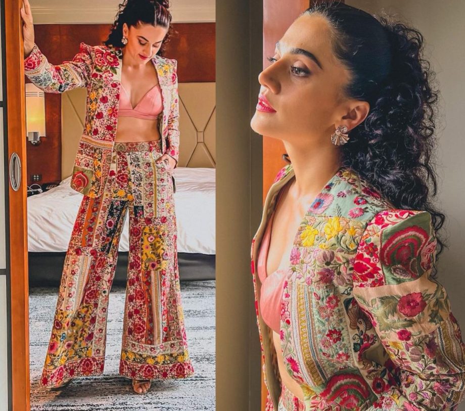 Who pulls off the Multicolored Power Suit Better, Genelia Deshmukh in a Suit and Shirt or Taapsee Pannu in a Bralette Suit? 892784