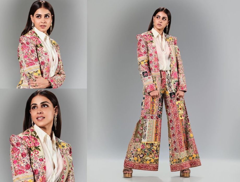 Who pulls off the Multicolored Power Suit Better, Genelia Deshmukh in a Suit and Shirt or Taapsee Pannu in a Bralette Suit? 892783