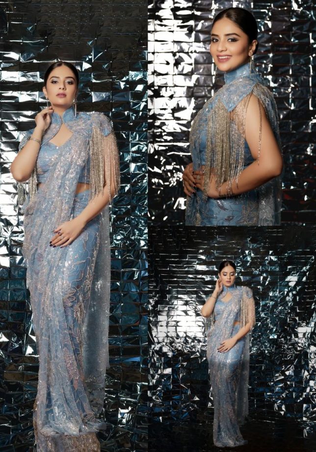 3 Classic Drape Sarees from Sreemukhi's Closet Perfect Picks for Your Sangeet Ceremony 895156