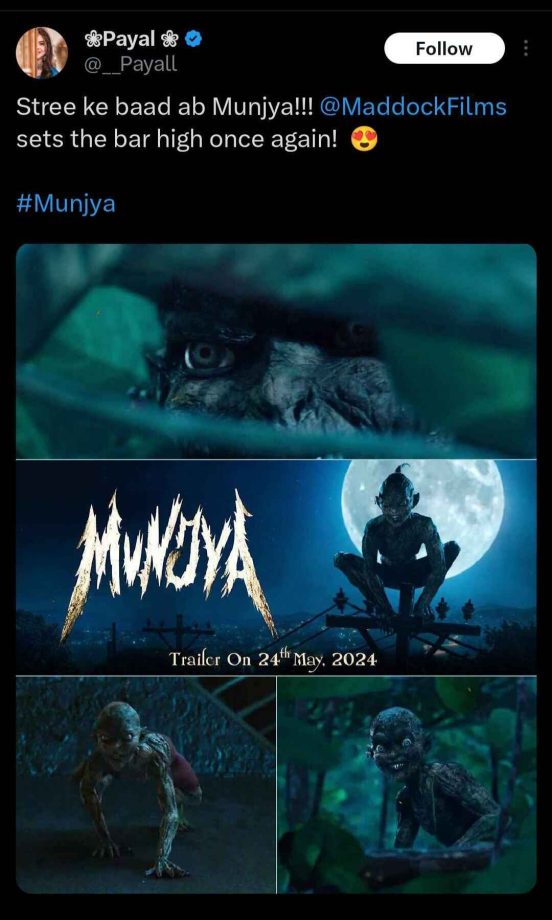 'Ab time aa gaya hai Munjya ka', 'aisi filmein mast lagti hai' - Netizens blown away by 'Munjya' trailer 896857