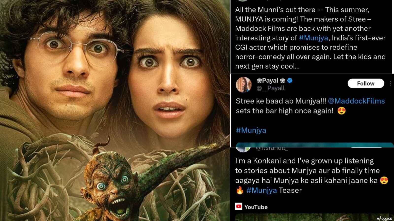 'Ab time aa gaya hai Munjya ka', 'aisi filmein mast lagti hai' - Netizens blown away by 'Munjya' trailer 896859