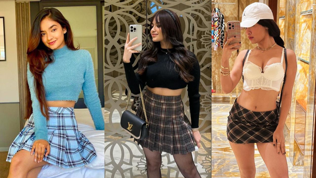 Anushka Sen, Jannat Zubair Or Avneet Kaur: Who Nails The Crop Top And Checkered Skirt Trend Better? 896004