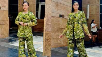 Ashi Singh’s Green Leaf Printed Co-ord Set Is A Outfit You Can Style For Night Parties To Office