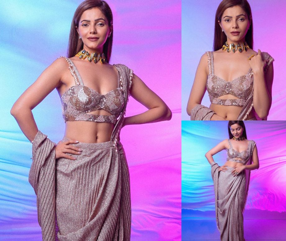 Channel Your Inner Diva Like Shehnaaz Gill, Mouni Roy, And Rubina Dilaik In Designer Saree 897150
