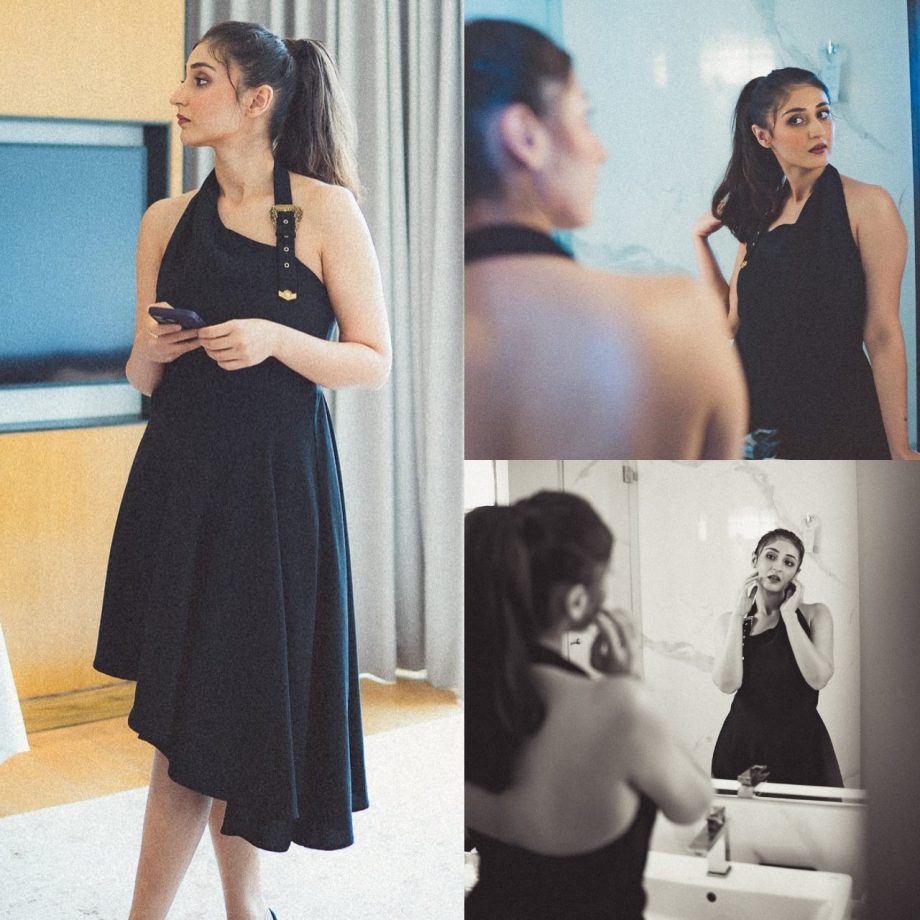 Dhvani Bhanushali Looks Stunning In Black Halter-Neck Dress, Flaunts Her Toned Physique! 897713
