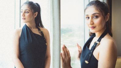 Dhvani Bhanushali Looks Stunning In Black Halter-Neck Dress, Flaunts Her Toned Physique!