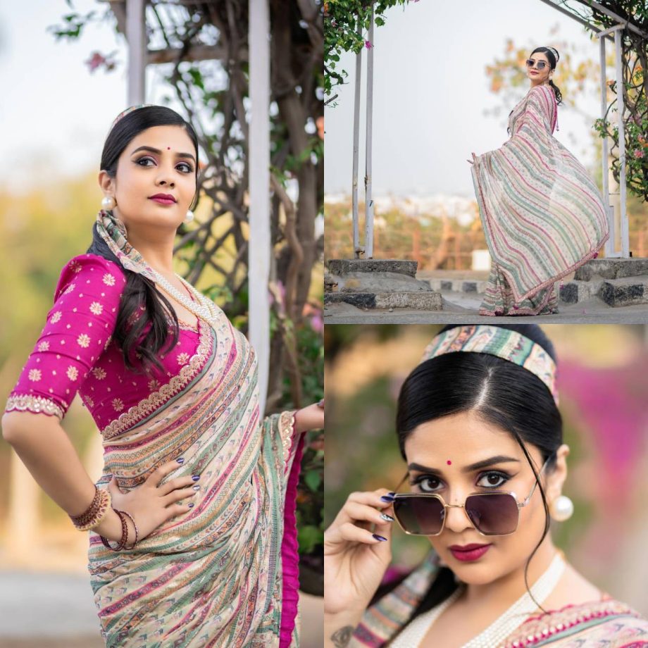 Elevate Your Saree Look With Hairstyles Inspired By Sreemukhi, Curls-Bun 894322