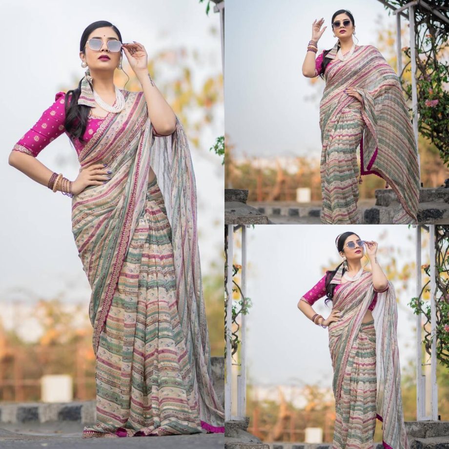 Elevate Your Saree Look With Hairstyles Inspired By Sreemukhi, Curls-Bun 894324