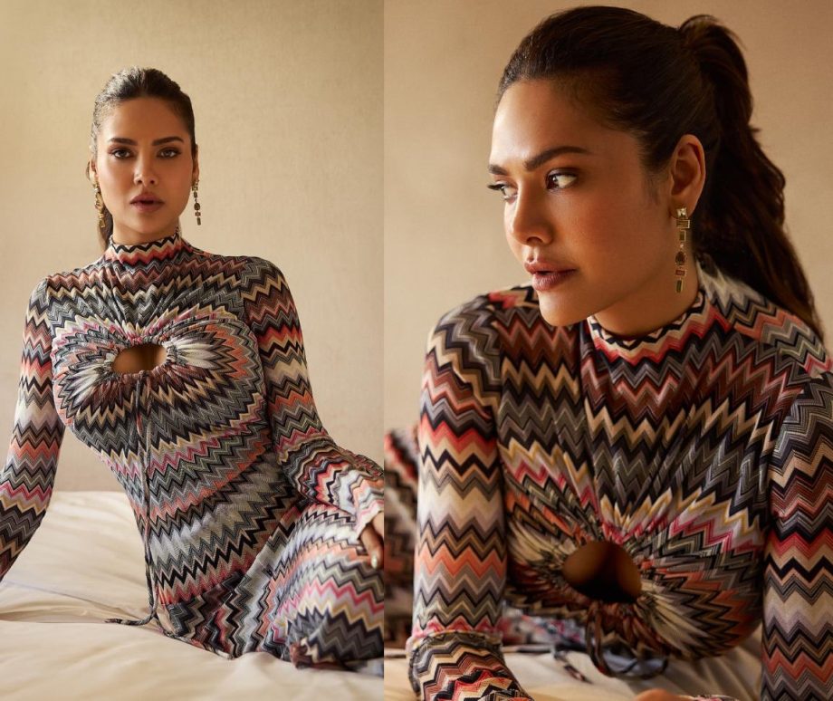 Esha Gupta Flaunts Jaw-Dropping Curvy Physique in a Printed Bodycon Dress, Fans Can't Handle the Heat! 893726