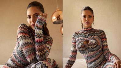 Esha Gupta Flaunts Jaw-Dropping Curvy Physique in a Printed Bodycon Dress, Fans Can’t Handle the Heat!