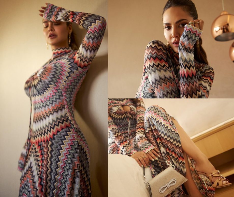 Esha Gupta Flaunts Jaw-Dropping Curvy Physique in a Printed Bodycon Dress, Fans Can't Handle the Heat! 893725