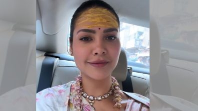 Esha Gupta’s ‘Carfie’ Picture of Herself Showing Her Spiritual Side in an Ethnic Saree