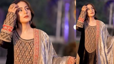 Ethnic Bliss: Hina Khan Turns Mastani In Black Embroidered Salwar Suit, See How