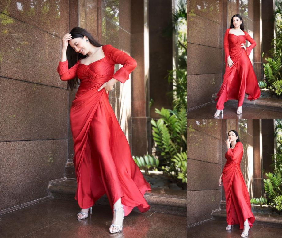 Gauahar Khan Spices Things Up in a Red Ruched Dress, Fans Fawn Over Her Fiery Look! 893765