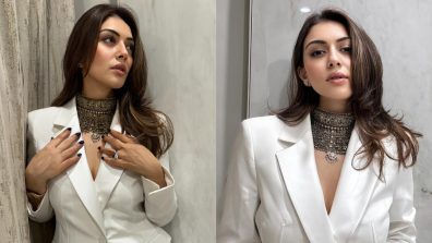 Hansika Motwani Adds A Desi Spin To Her White Blazer Glam With Oxidised Necklace, See How