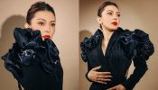 Hansika Motwani Stuns In A Black Bodycon Dress With Trendy Front Slit, Take A Look