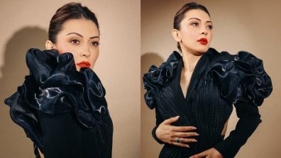 Hansika Motwani Stuns In A Black Bodycon Dress With Trendy Front Slit, Take A Look