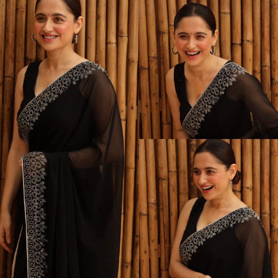 Heeramandi Actress Sanjeeda Shaikh Looks Ravishing In Black Sheer Saree With Simple Blouse, See Pics! 896967