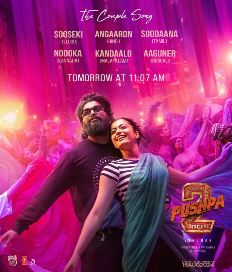 India's Favorite Jodi, Allu Arjun as PushpaRaj and Rashmika Mandanna as Srivalli are Coming in the 2nd Song 'The Couple Song' from Pushpa 2: The Rule, Releasing Tomorrow! 897252