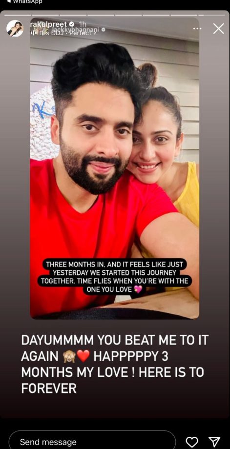 Jackky Bhagnani And Rakul Preet Singh Mark 3 Months Of Marriage With Cute Celebration Pic 896342