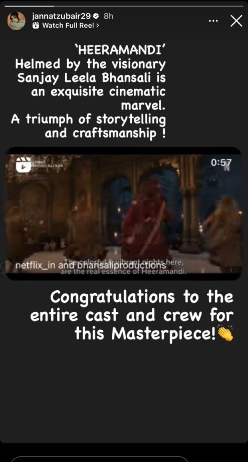 Jannat Zubair Praises Sanjay Leela Bhansali For 'Heeramandi' Says, 