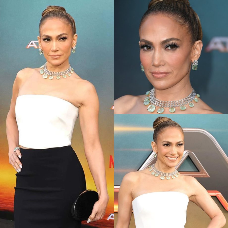 Jennifer Lopez Styles Her Look In Manish Malhotra's ILENA Necklace Set At Atlas Premiere, 896278