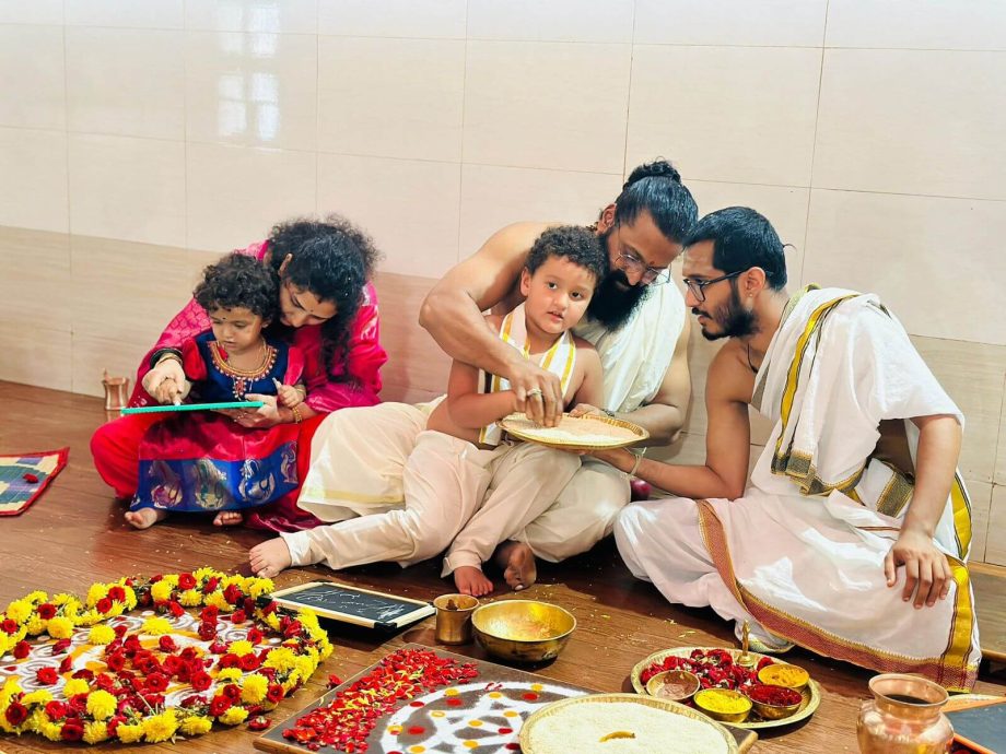 Kantara Star Rishab Shetty seek blessings at the famous Mahaswamy temple Divya Kshetra Hariharapura with family 896465